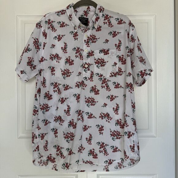 Men’s Abercrombie & Fitch Floral Half Button Pullover Short Sleeve Shirt Size XL - Picture 1 of 8